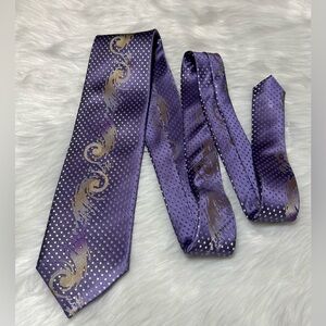 Steven Land Luxurious Purple and Gold Paisley Tie 100% Silk